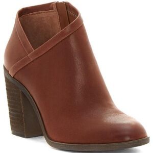 NIB Lucky Brand Salza Rye Tiscadero Heeled Brown Leather Booties Boots 11